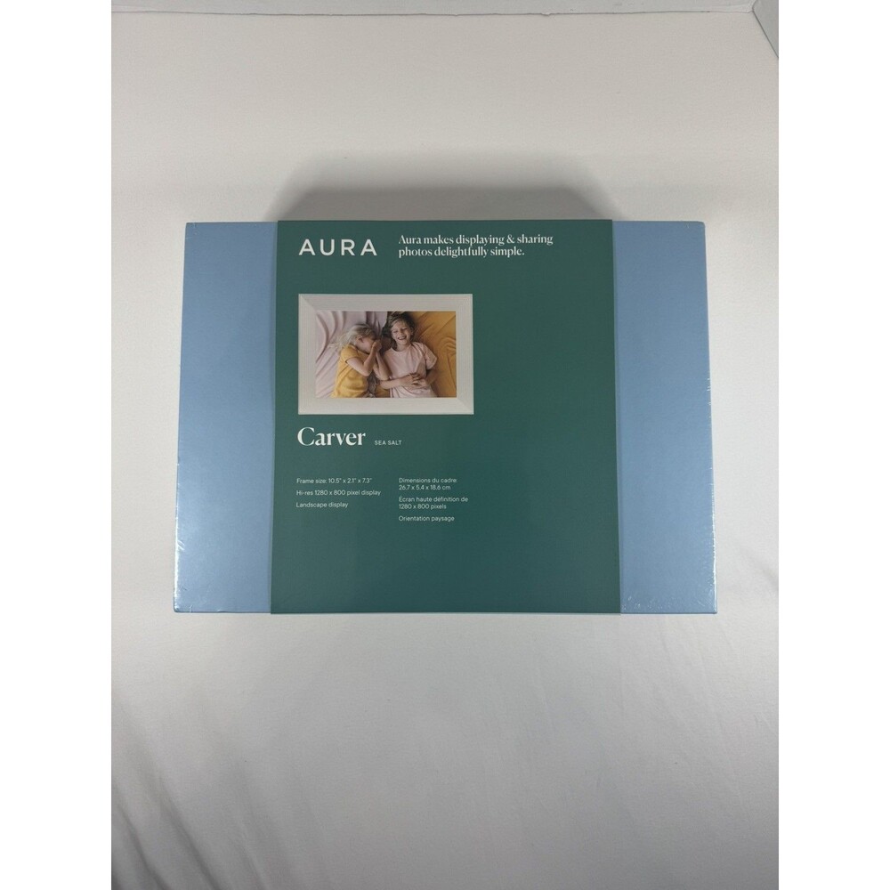 Aura Carver 10.1" HD WiFi Smart Digital Picture Frame Sea Salt (New In Box)